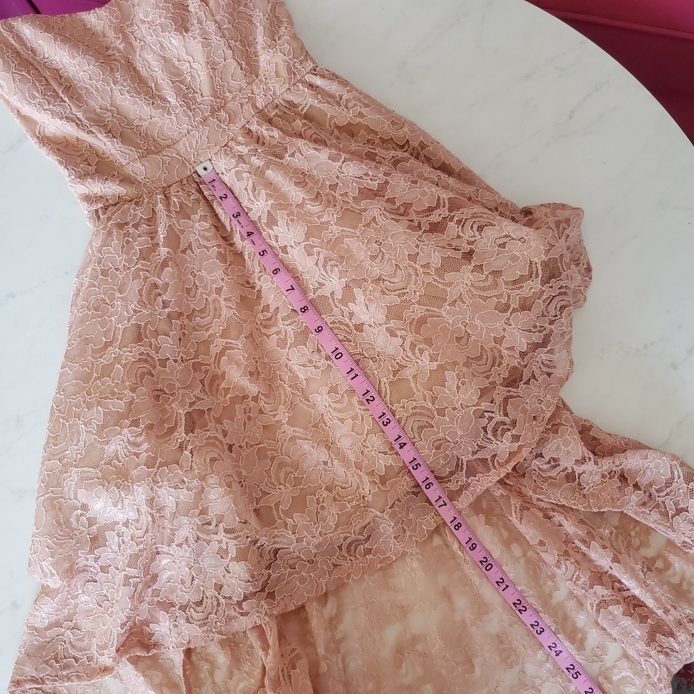 Windsor High Low Strapless Sweetheart Lace Pink - Picture 12 of 12